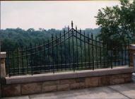 Aluminum curved fence with spears