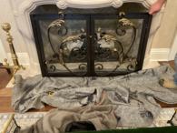 Fireplace door with glass no screen