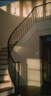 contemporary ornamental iron railing round bars