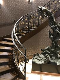 restaurant railing curved eliptical stair